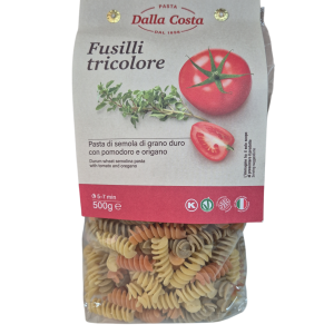 Háromszínű Fusilli, spiráltészta